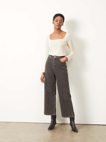 Aligne Wide leg Jeans 'Cinzia' in Zwart: voorkant