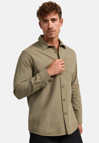 INDICODE JEANS Regular fit Button Up Shirt ' Caix ' in Green: front