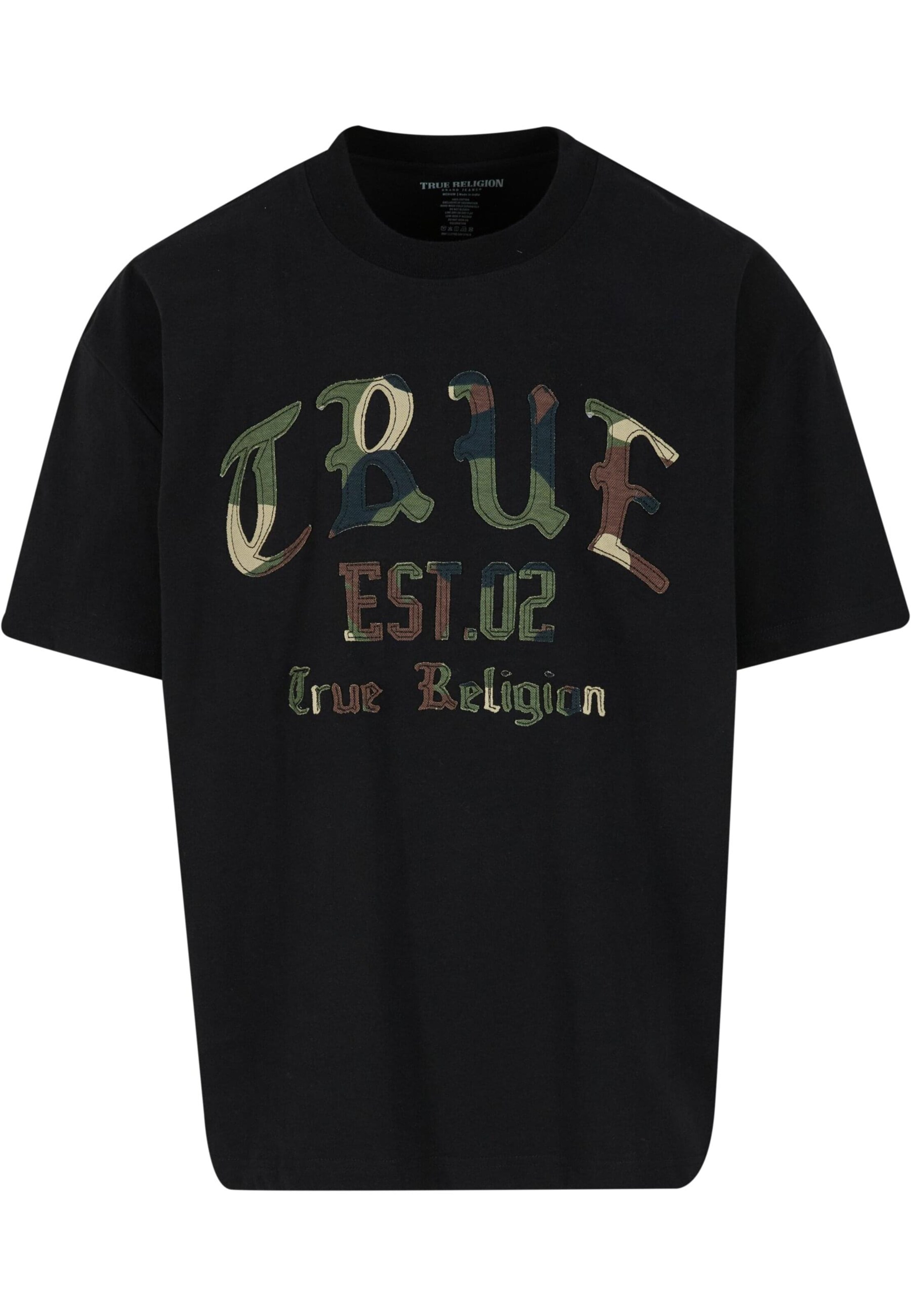 T-Shirt 'Forest Camo' True Religion en noir : devant