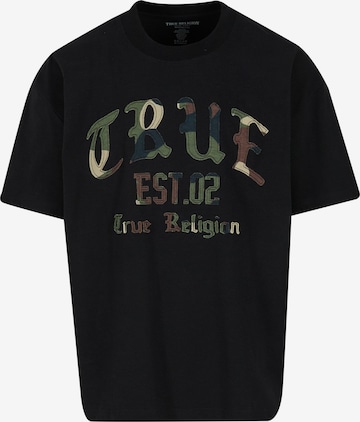 True Religion Shirt 'Forest Camo' in Zwart: voorkant