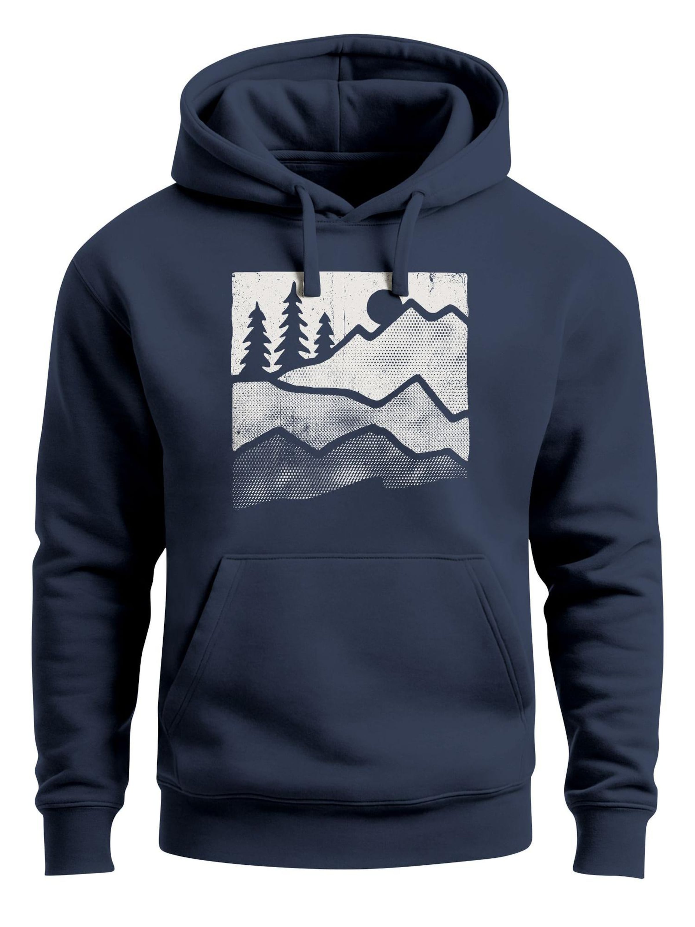Neverless Sweatshirt 'Mountains' in Blue: front