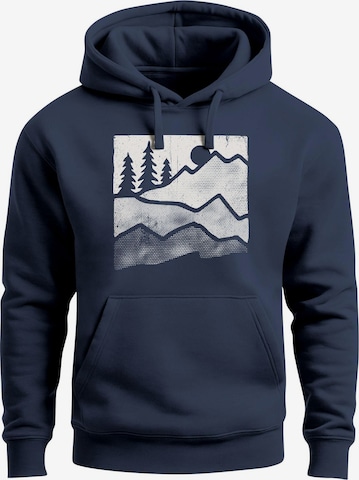 Neverless Sweatshirt 'Mountains' in Blau: Vorderseite