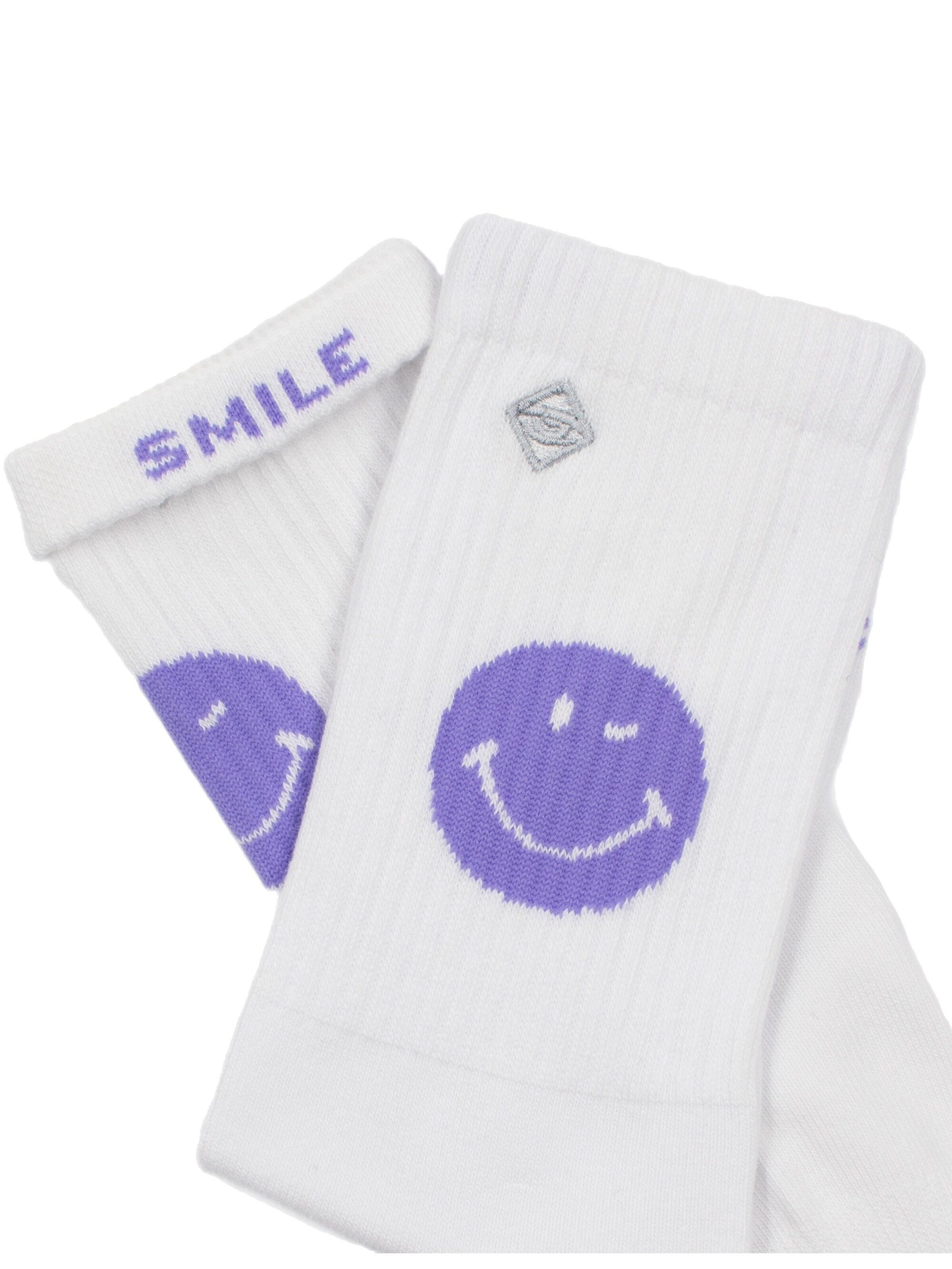 J.Clay Socks 'Purple Smile' in White
