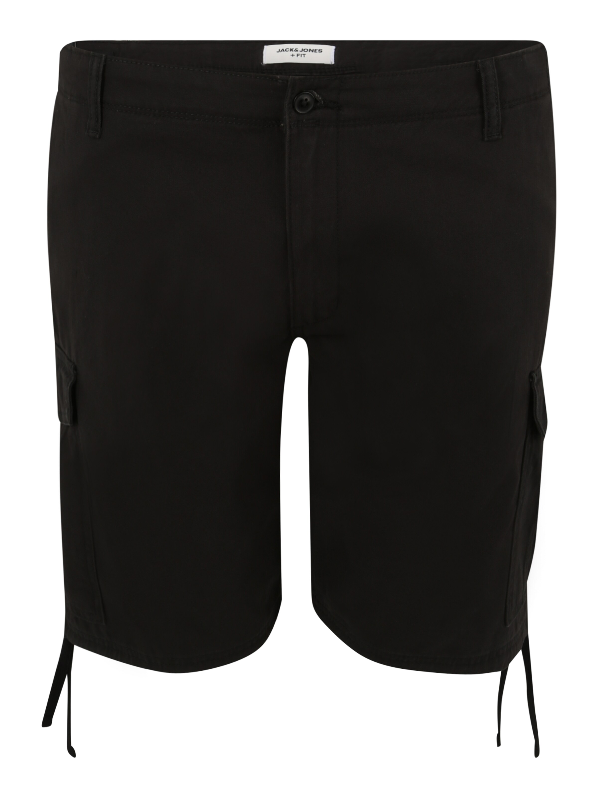 Jack & Jones Plus Regular Cargo Pants 'MARLEY' in Black: front