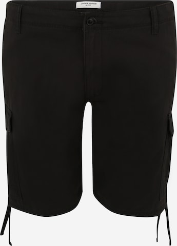 Jack & Jones Plus - Regular Calças cargo 'MARLEY' em preto: frente