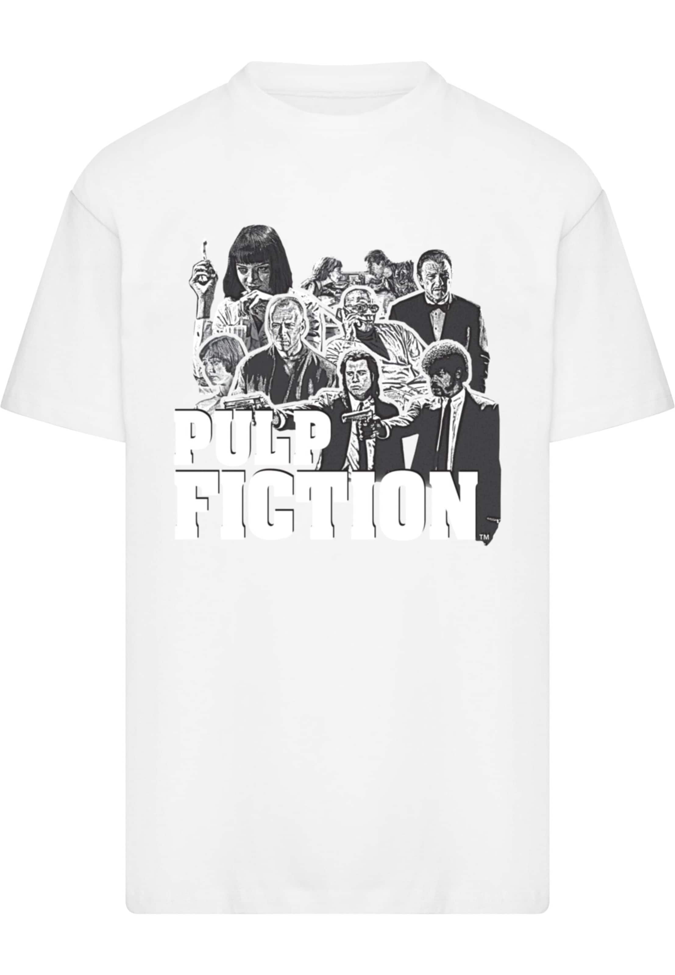 Merchcode Shirt 'Pulp Fiction - Cast Graphic' in White: front
