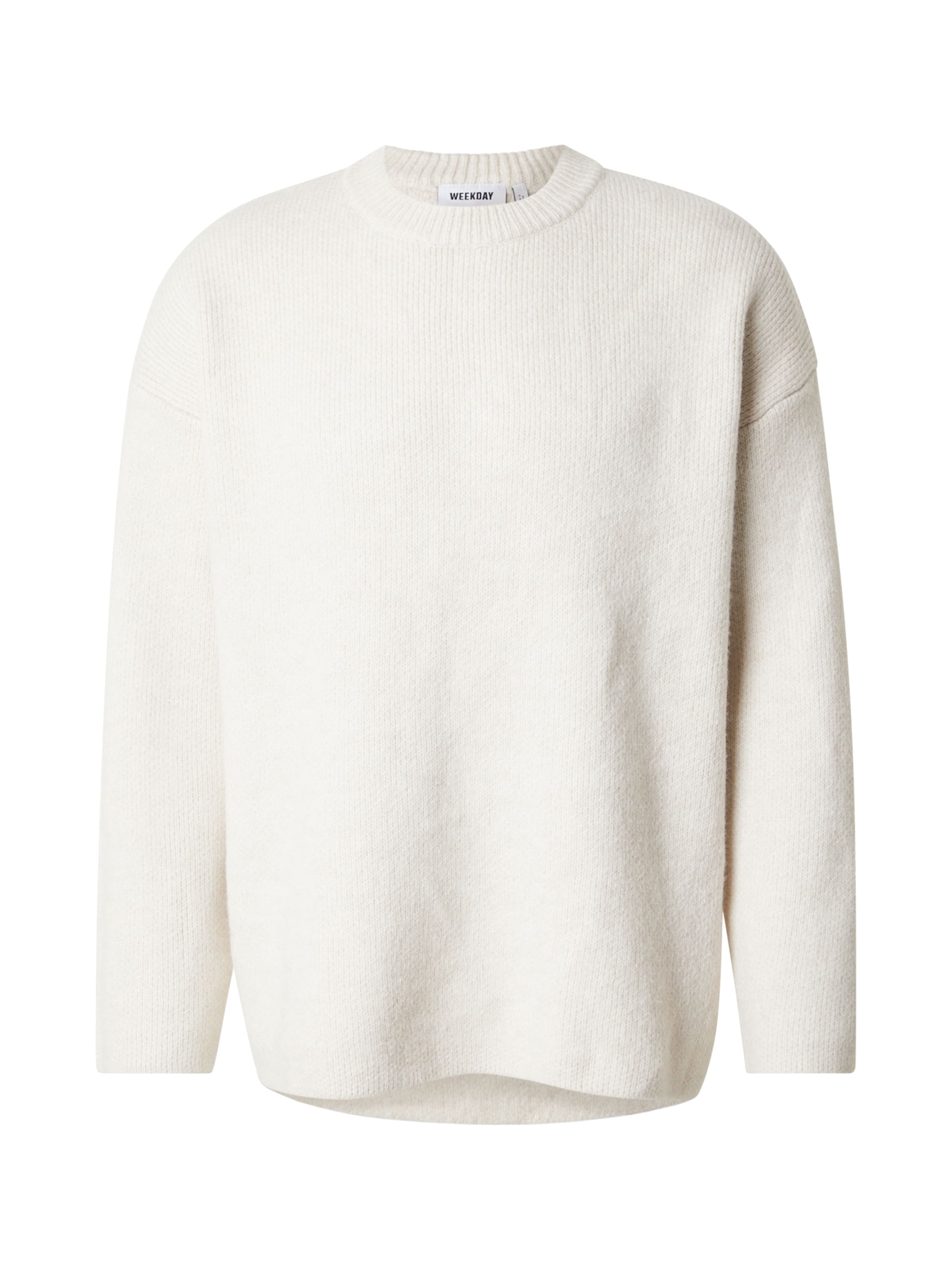 WEEKDAY Sweter 'Teo' w kolorze biały: przód