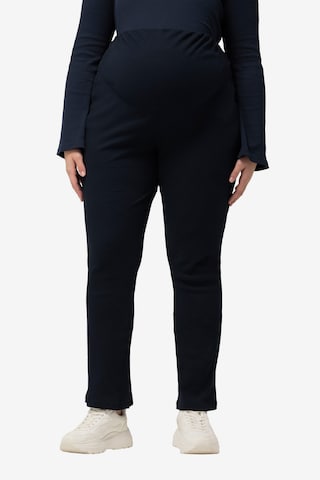 Ulla Popken Flared Pants in Black: front