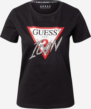 Tricou de la GUESS pe negru: față