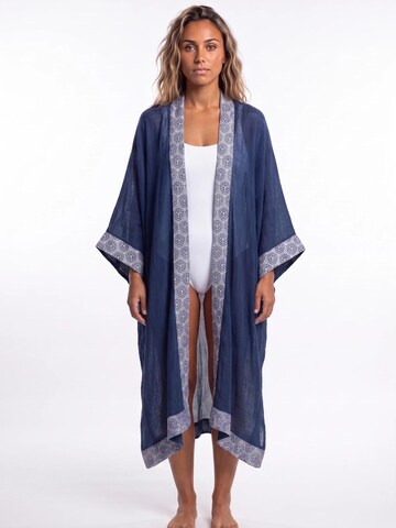 Shop Karey Kimono 'Ethereal Block Kimono' in Blue