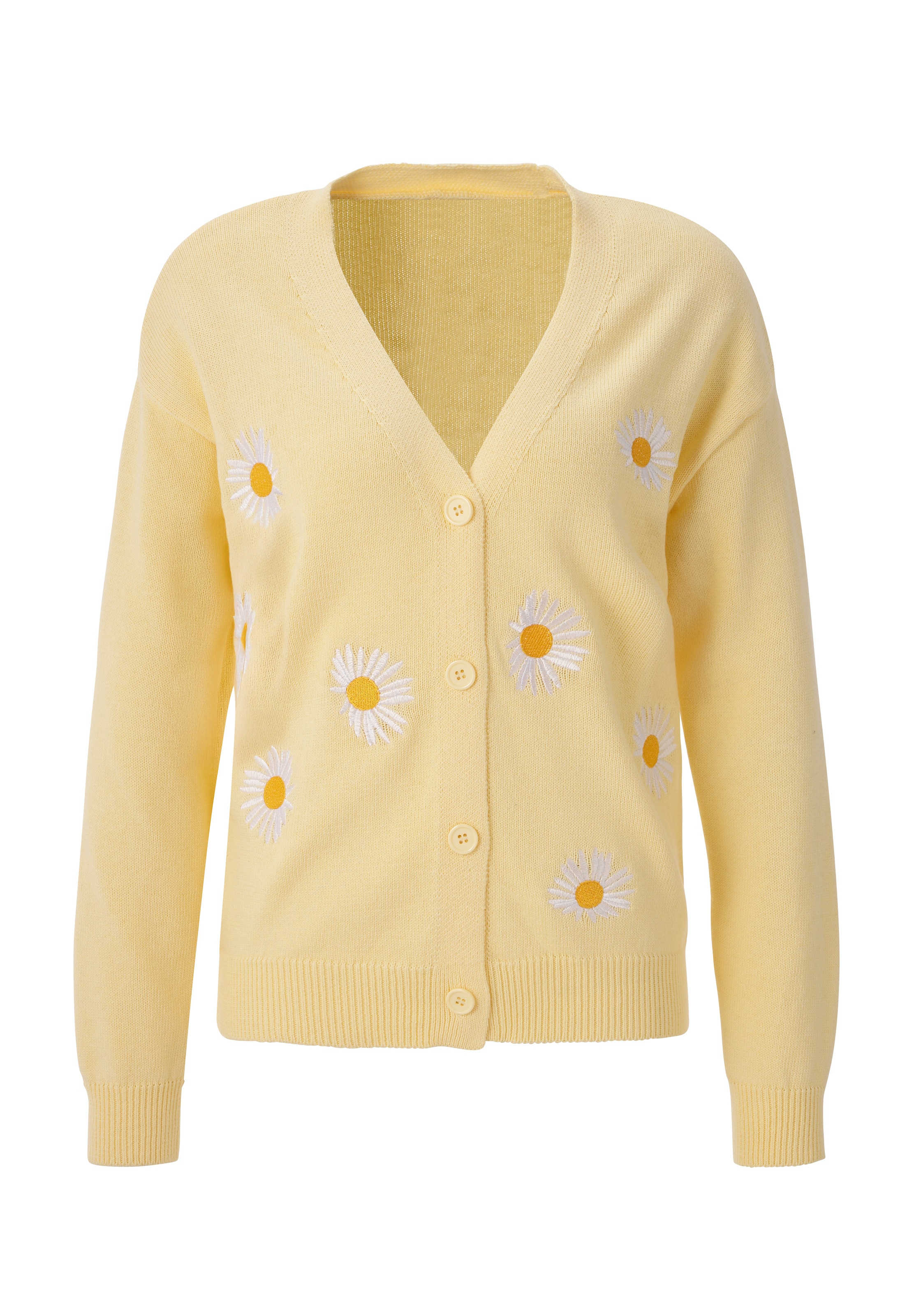 Aniston CASUAL Knit Cardigan in Yellow: front