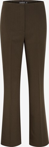 SOAKED IN LUXURY Flared Broek 'Corinne' in Bruin: voorkant