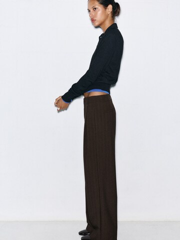 Loosefit Pantalon à pince Pull&Bear en marron