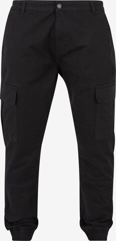 2Y Premium Tapered Cargo Jeans in Black: front