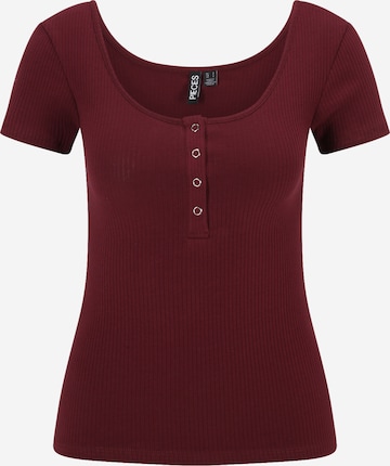 Pieces Petite Shirt 'KITTE' in Rood: voorkant