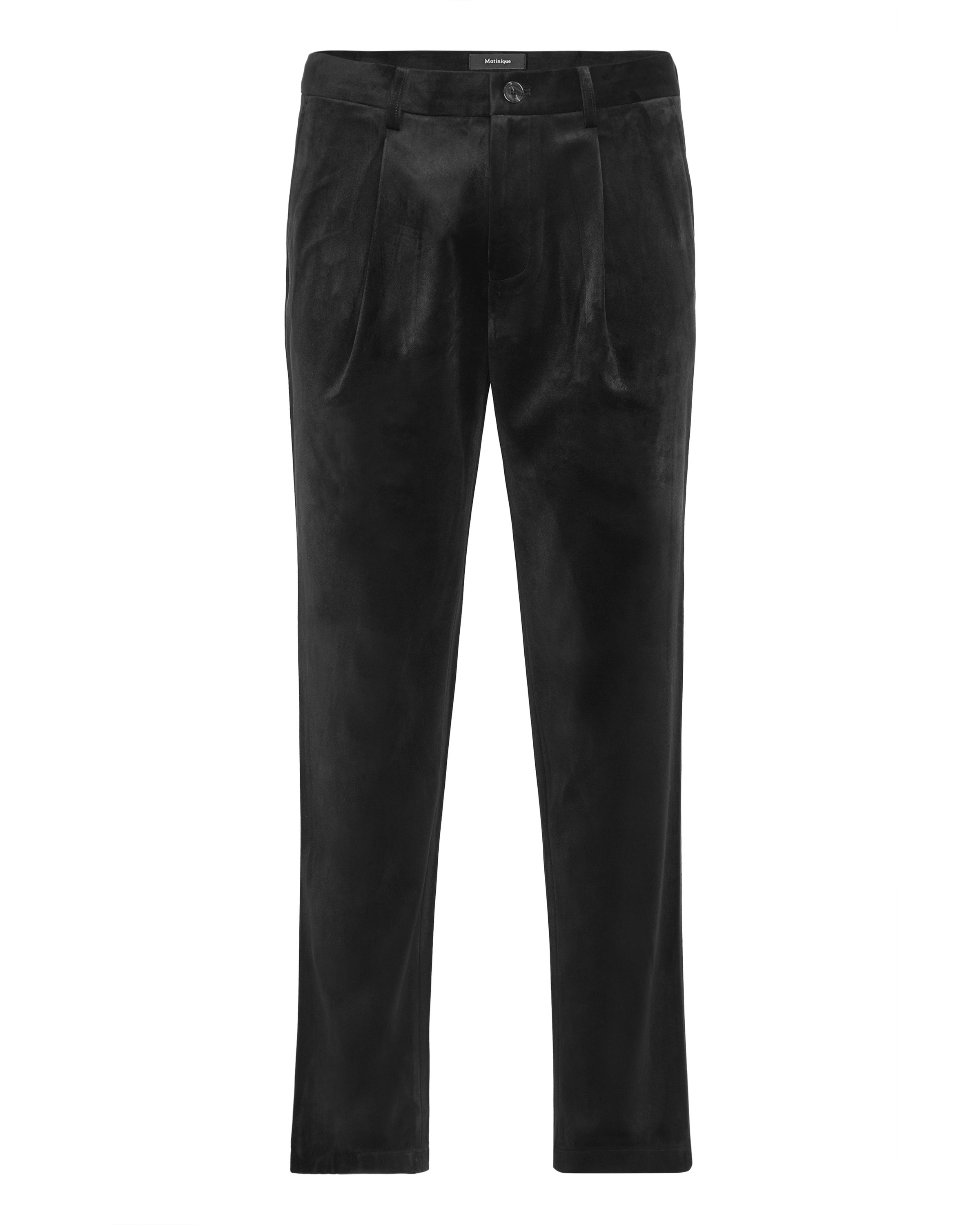 Matinique Slimfit Bandplooibroek 'Kian ' in Zwart: voorkant