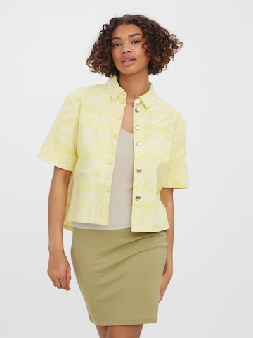 VERO MODA Blouse 'LITZY' in Geel: voorkant