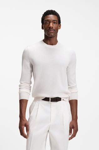 BOSS Sweater ' Leno ' in White: front