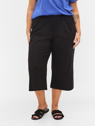 Regular Pantaloni de la Zizzi pe negru: față