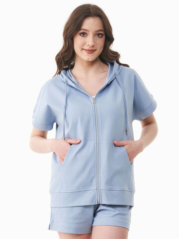 Organication Sweatjacke in Blau: Vorderseite