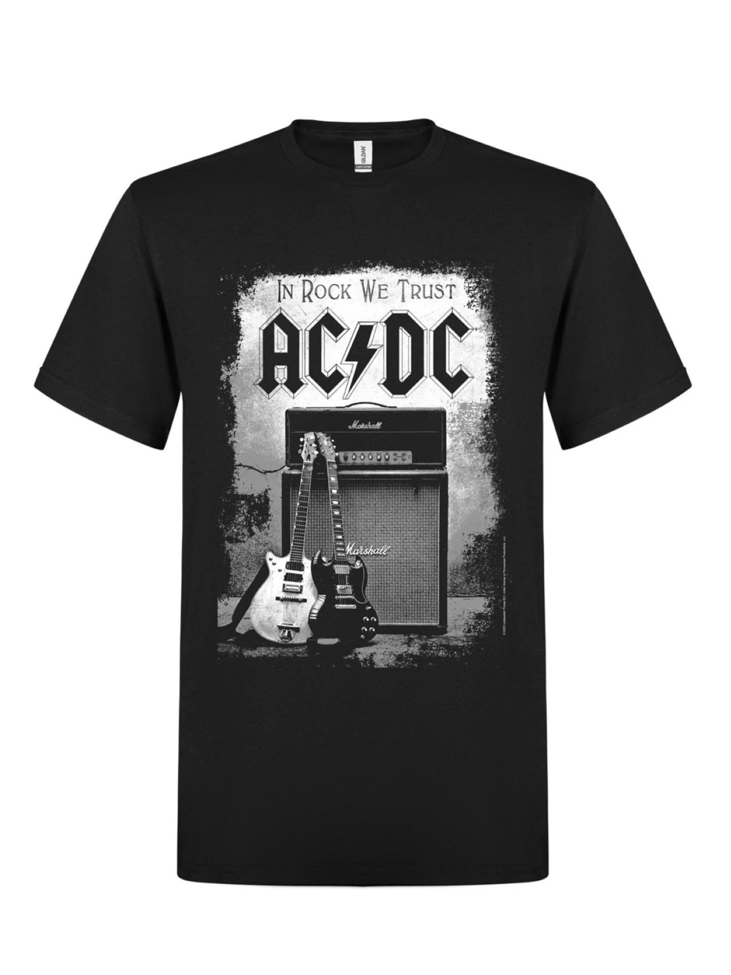 AC/DC Shirt 'AC/DC In rock we trust t-shirt'‌‌‌‌‌‌‌‌‌‌ in Schwarz: Vorderseite