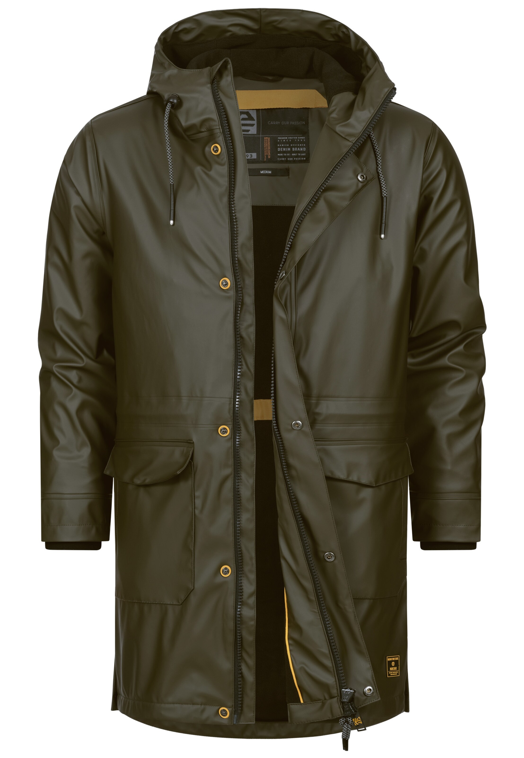 INDICODE JEANS Between-seasons coat 'INTommy' in Green: front