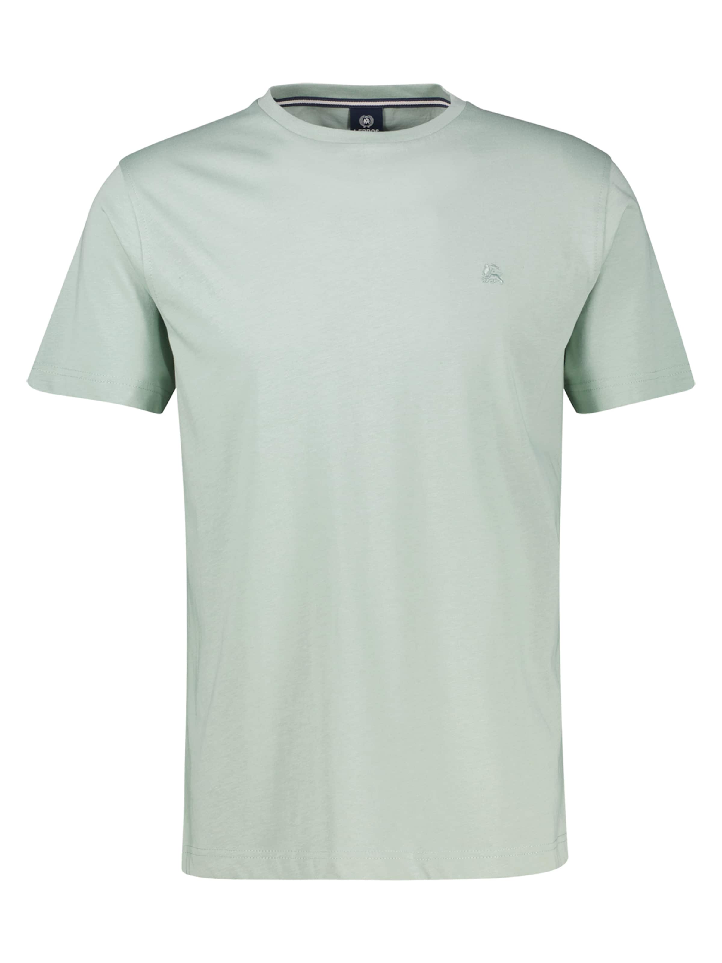 LERROS Klassisches T-Shirt aus reiner Baumwolle mit Rundkragen in Grün: Vorderseite