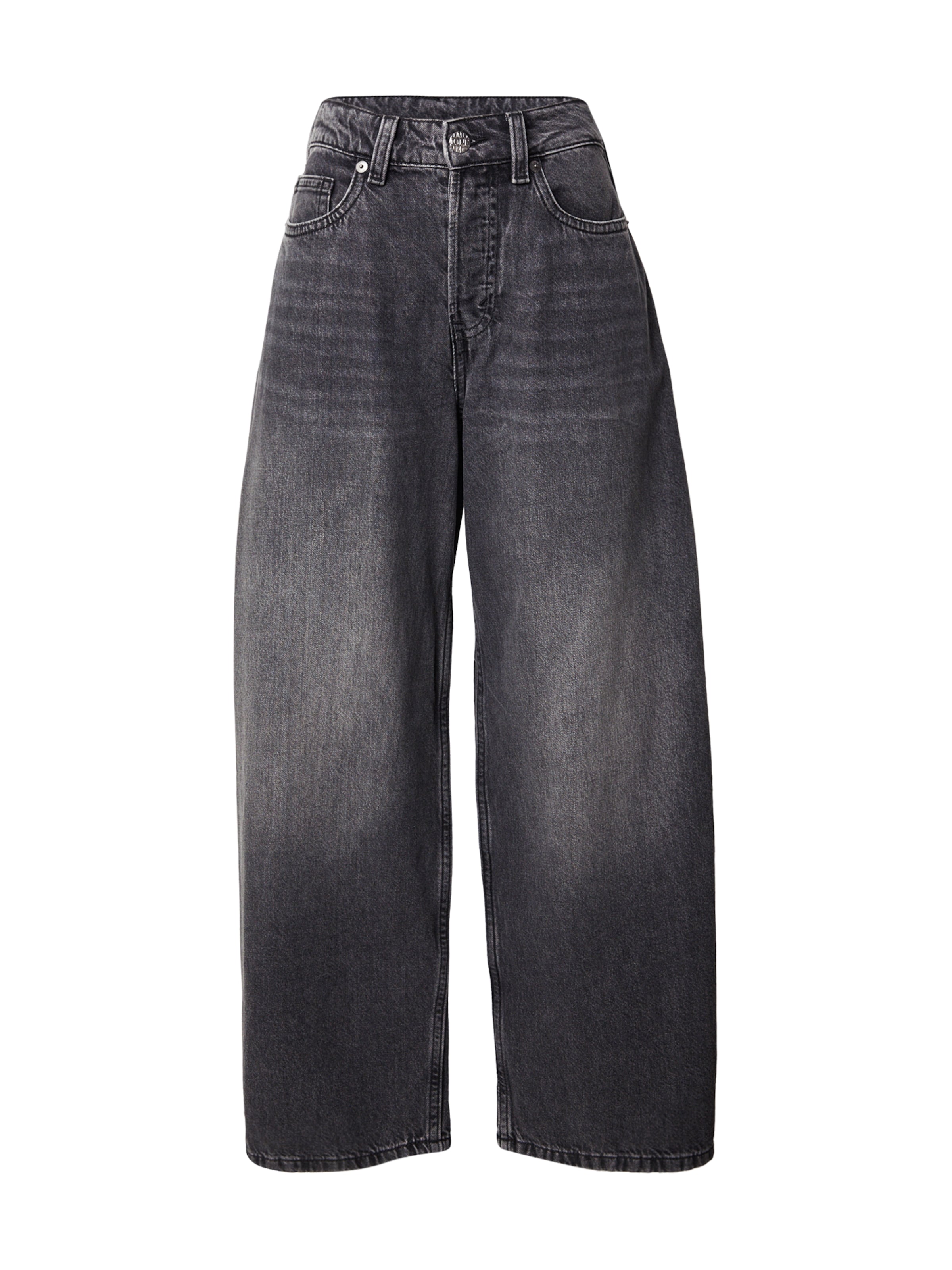 Monki Vrečasti Kavbojke | črna barva: sprednja stran