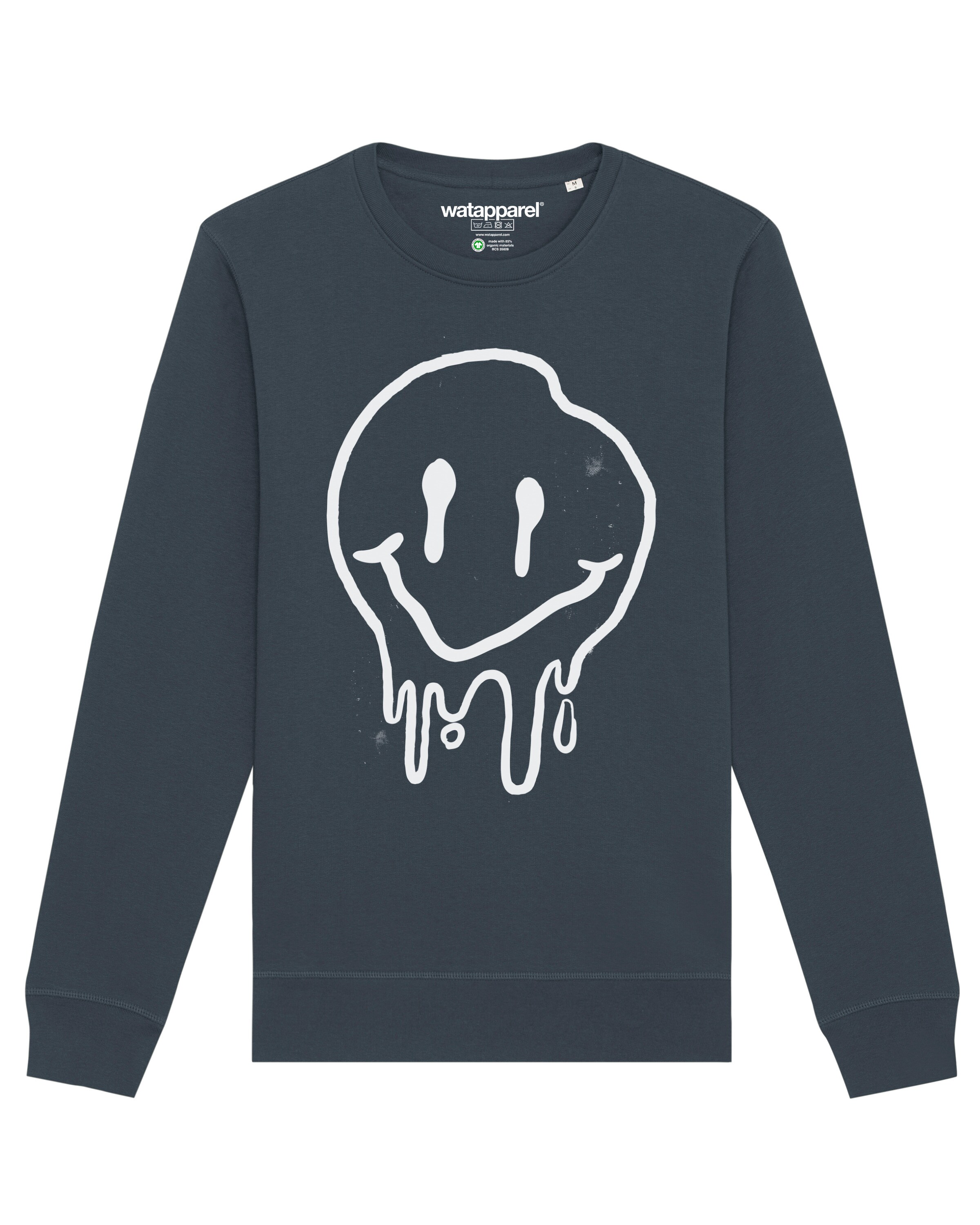 Sweat-shirt ' Smiley ' Watapparel en gris : devant
