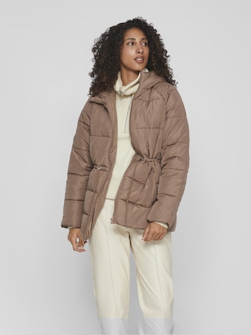 Vila Tall Winter Jacket 'LEANA' in Brown: front