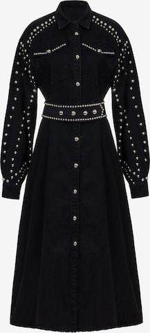 Robe-chemise NOCTURNE en noir : devant