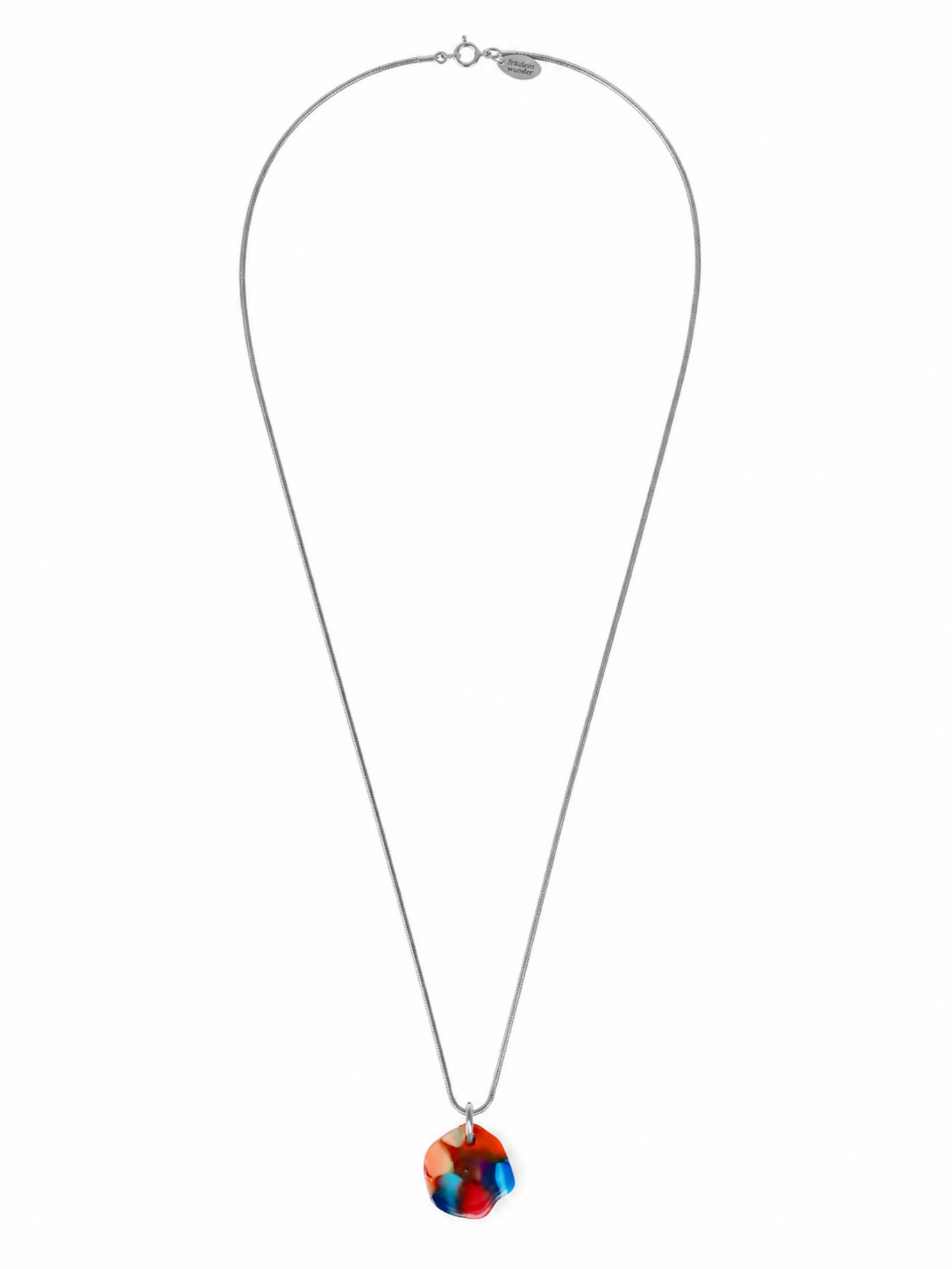 Fräulein Wunder Necklace 'Acetat Alice Silber' in 45 cm in bright red, Item view