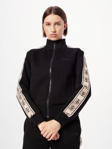 GUESS - Sudadera con cremallera deportiva 'Britney' en negro: frente