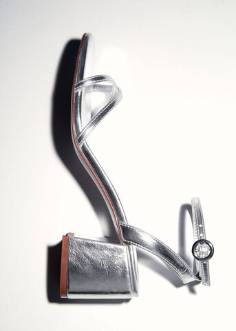 MANGO Sandals 'Gaby' in Silver