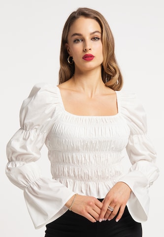 faina Blouse in Wit: voorkant