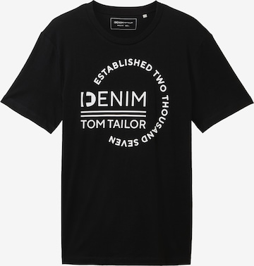 T-Shirt TOM TAILOR DENIM en noir : devant