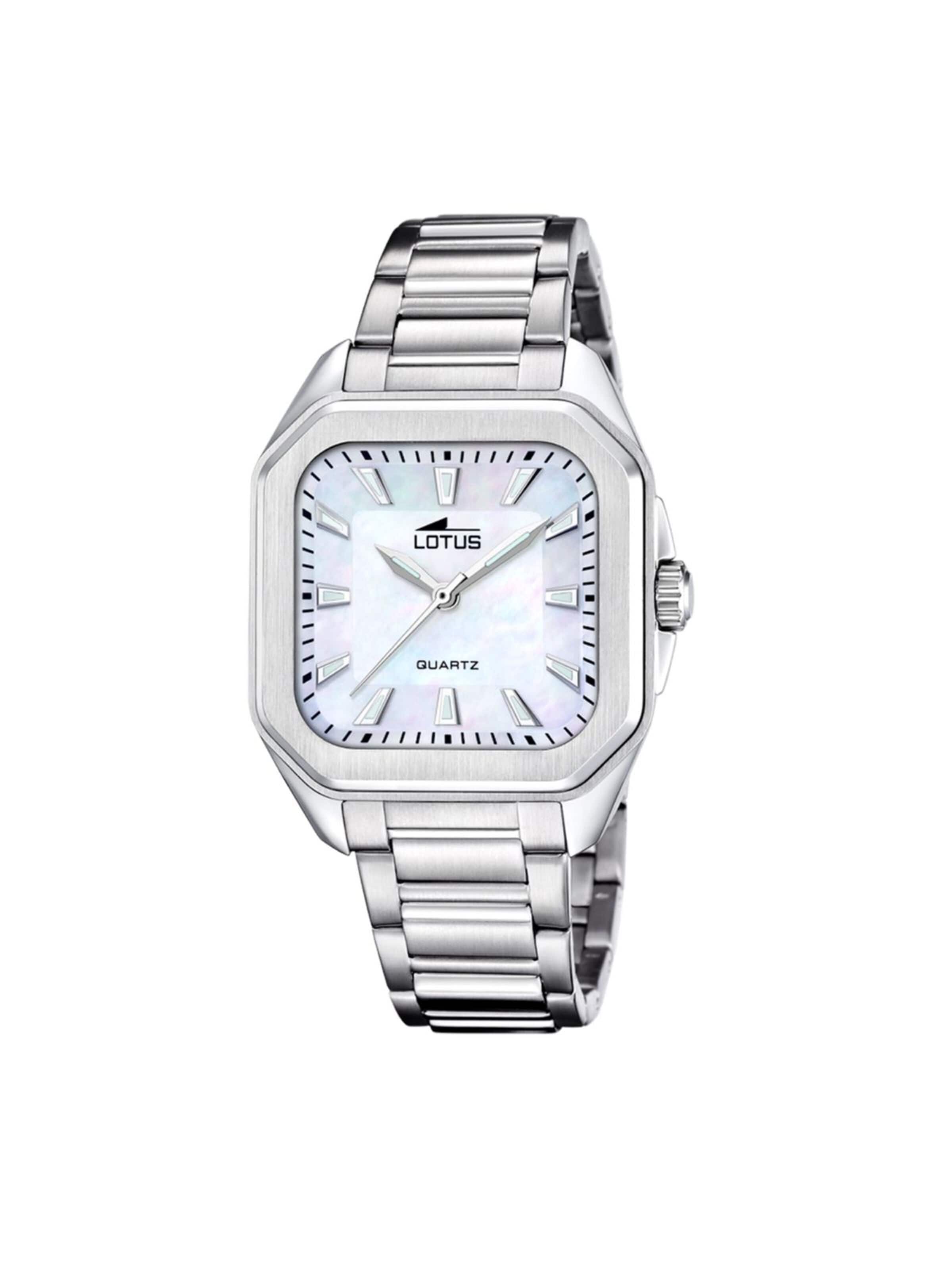 Montre à affichage analogique 'Lotus - Watch Square Series - Quartz watch movement - Watch case width: 35 mm' Lotus en blanc : devant