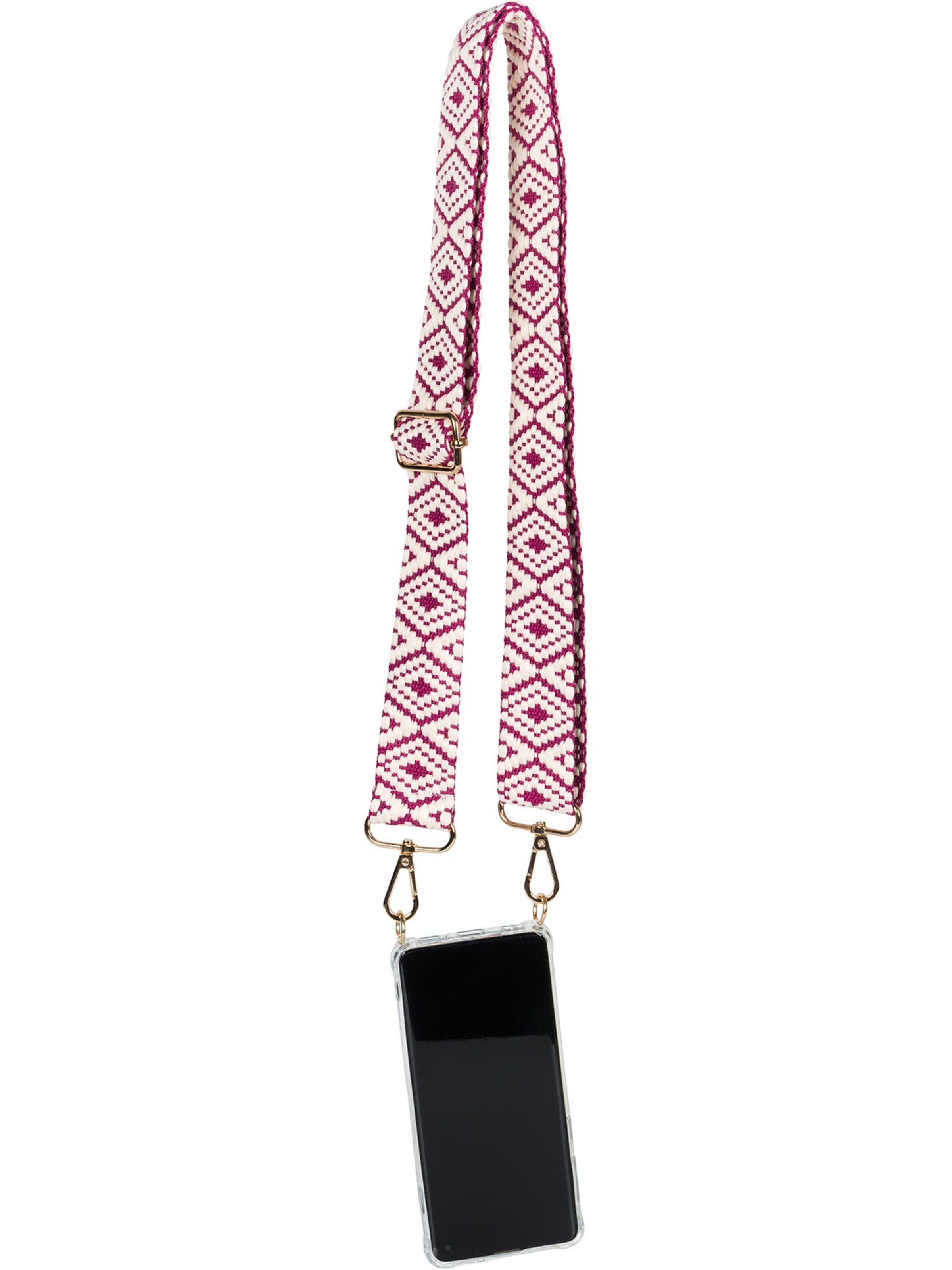 styleBREAKER Taschenzubehör 'Wechsel Taschengurt Azteken Muster'‌‌‌‌‌‌‌‌‌ in Pink