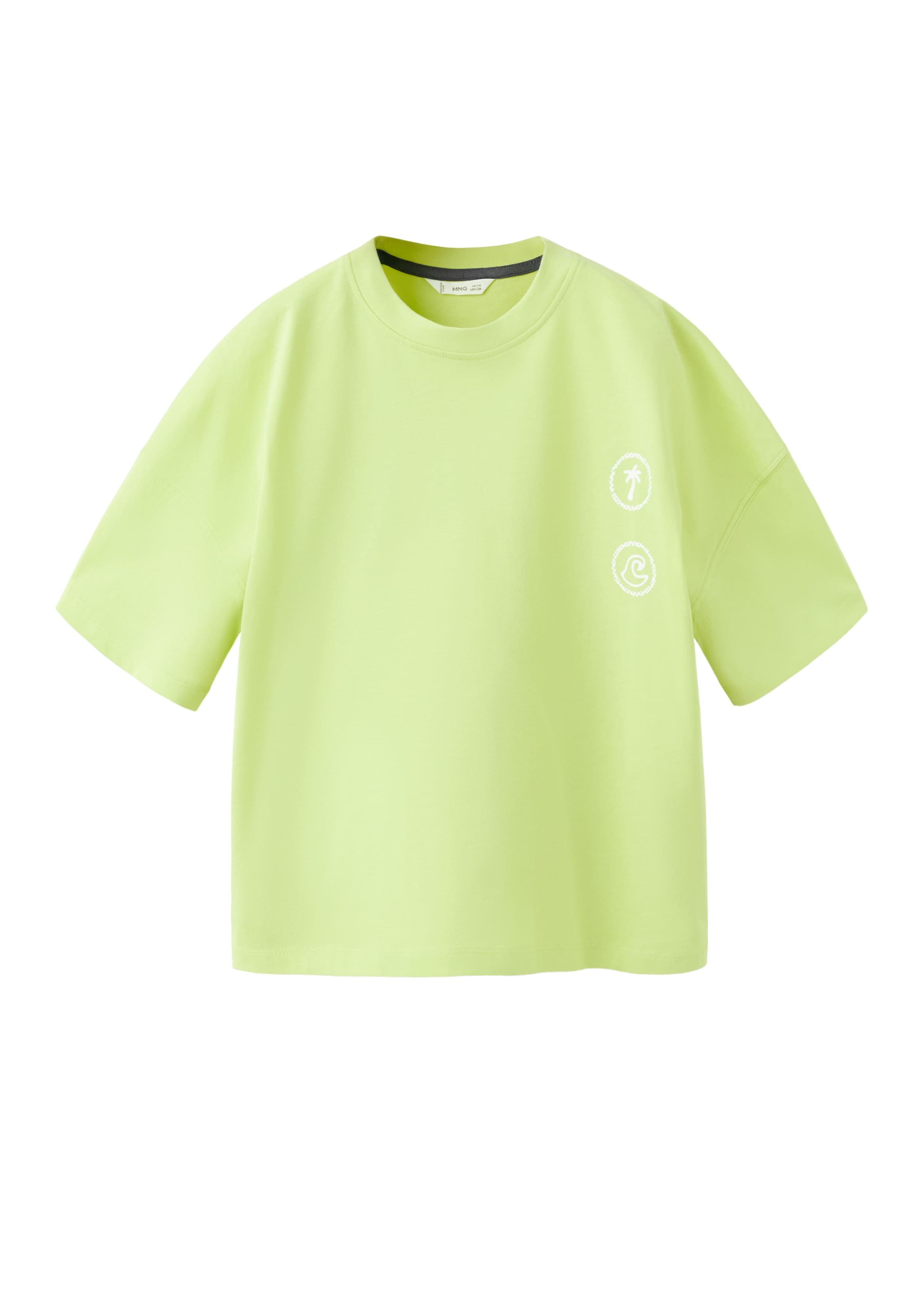 MANGO KIDS Shirt 'SLOW' in Green: front
