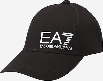 Cappello da baseball di EA7 Emporio Armani in nero: frontale