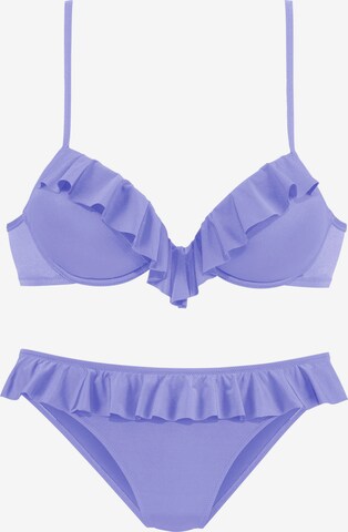 s.Oliver Push-up Bikiny - fialová: predná strana