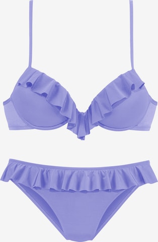 s.Oliver Push-up Bikini in Purple: front