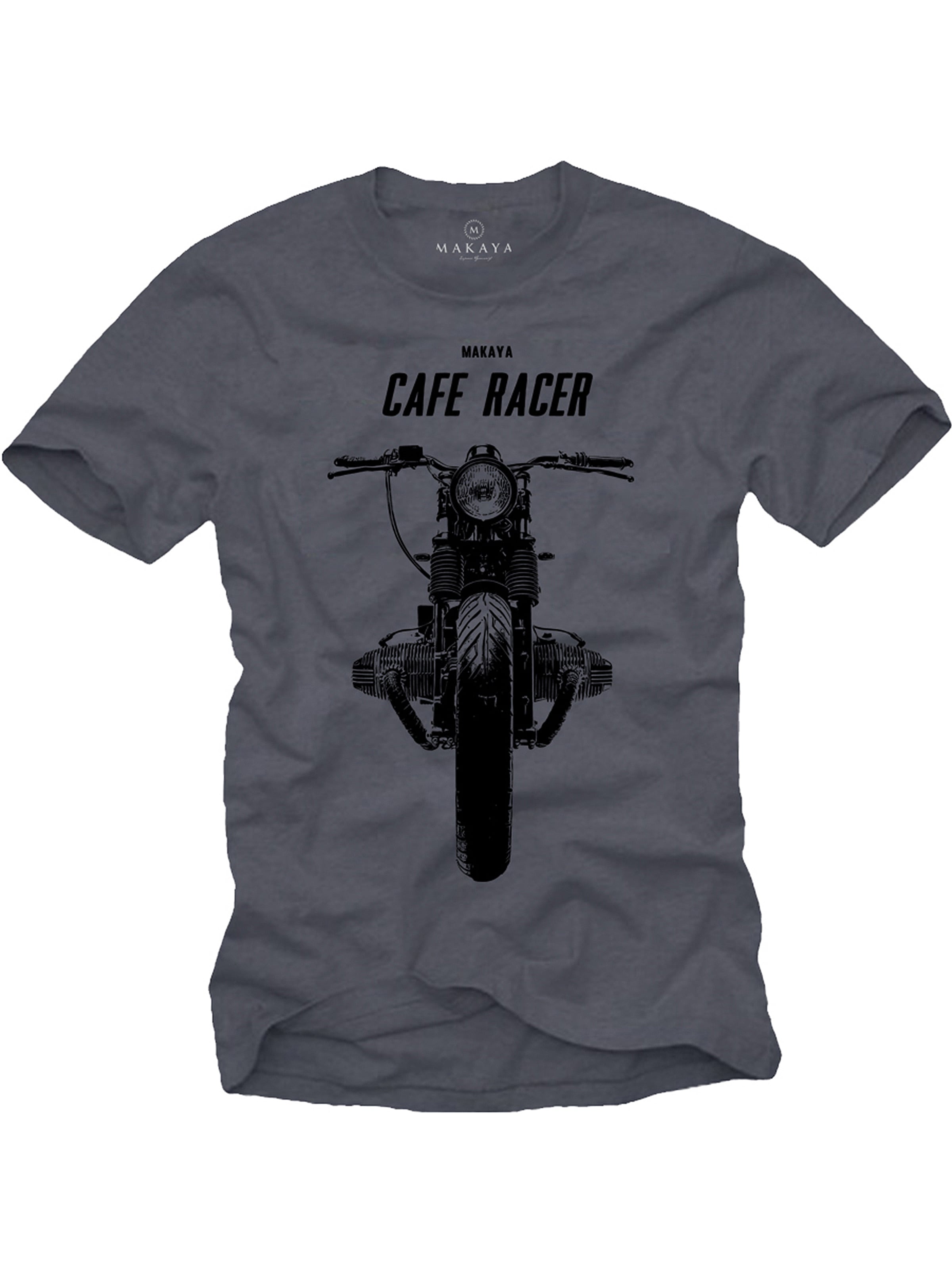 MAKAYA Shirt 'Cafe Racer' in Grey: front