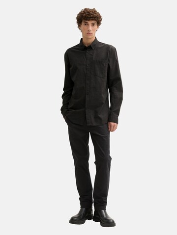 TOM TAILOR DENIM Slim fit Button Up Shirt in Black