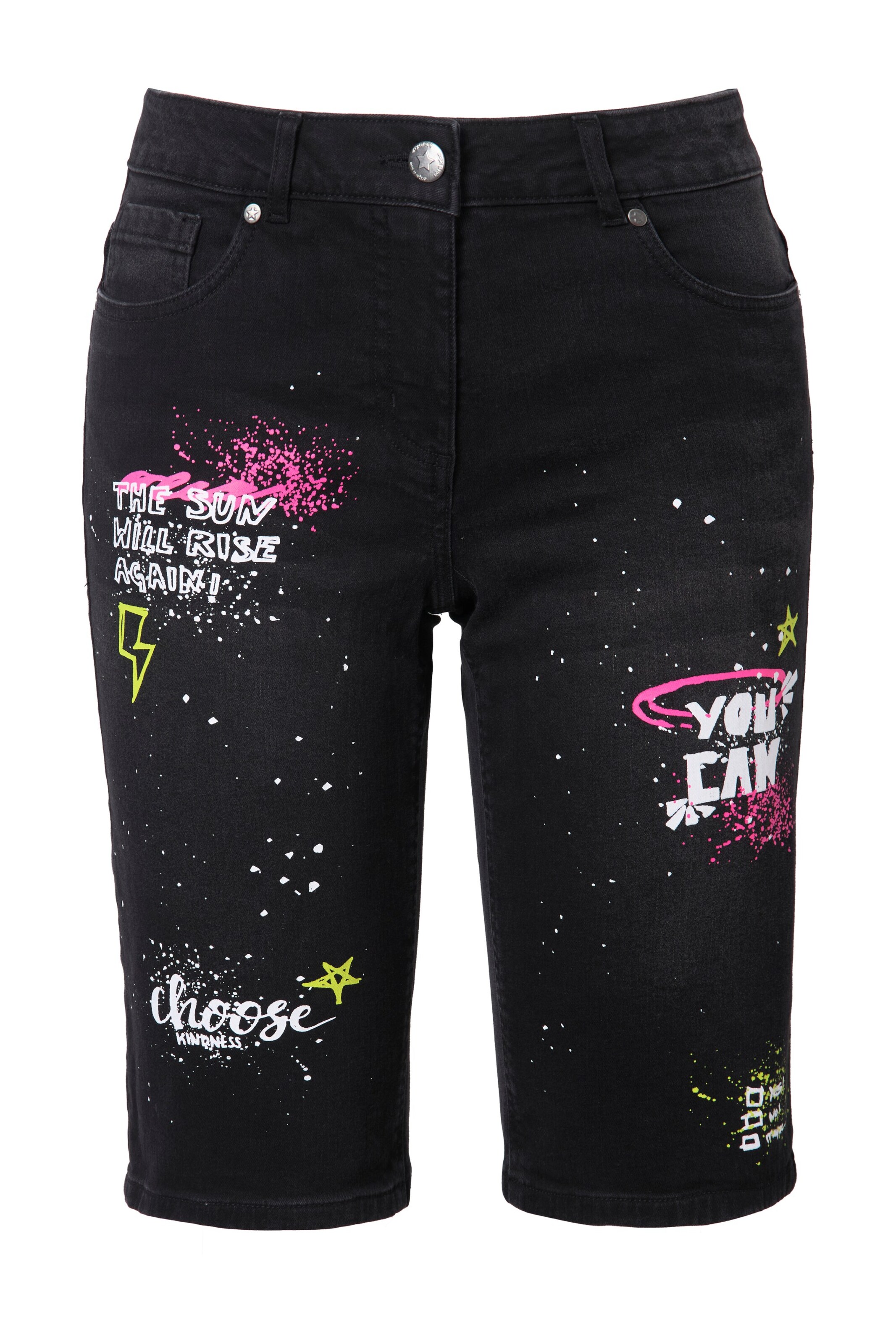 Angel of Style Slimfit Jeans in Zwart: voorkant