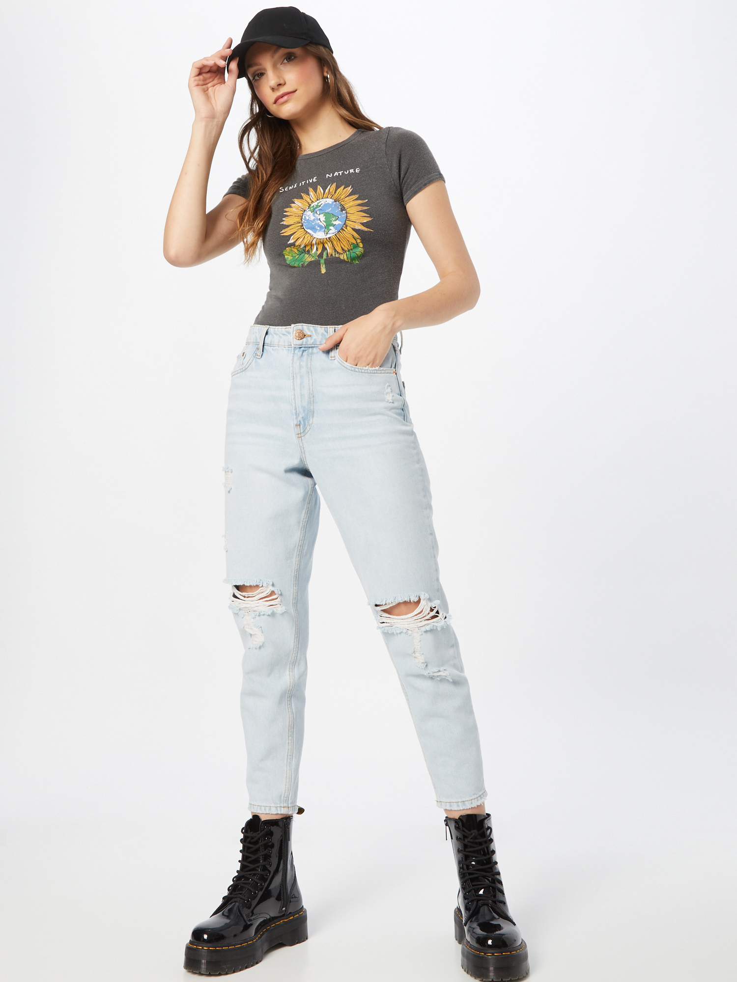 BDG Urban Outfitters T-Shirt SENSITIVE NATURE BABY in Dunkelgrau 