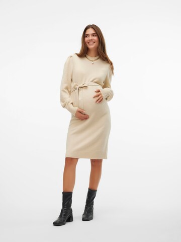 MAMALICIOUS Strikkjole 'MLRaquel' i beige