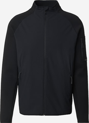 BOSS Zip-Up Hoodie 'FZ Urban Tech' in Black: front