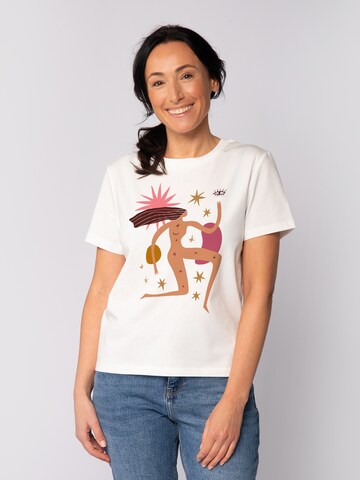 T-shirt 'Love And Flex' Watapparel en blanc : devant