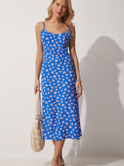 Happiness İstanbul Сарафан в Синий / Темно-оранжевый / Грязно-белый, Обзор товара